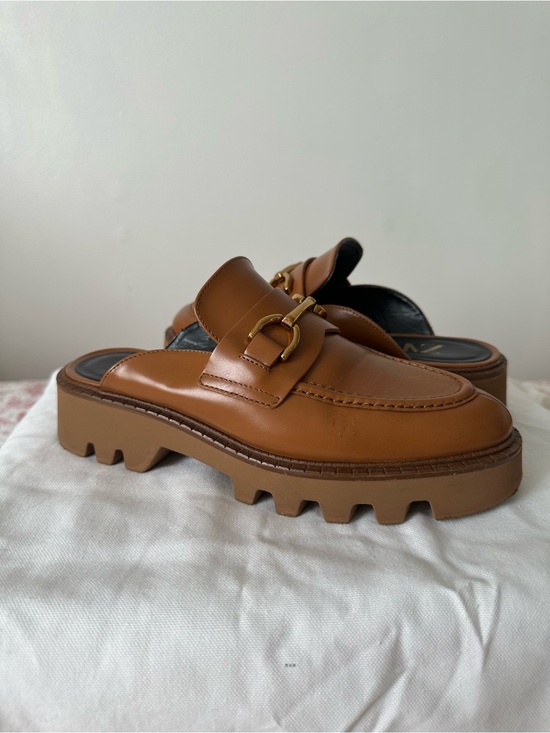 Zara Shoes - Zara brown leather loafers with gold horsebit detail size 6.5 / 37